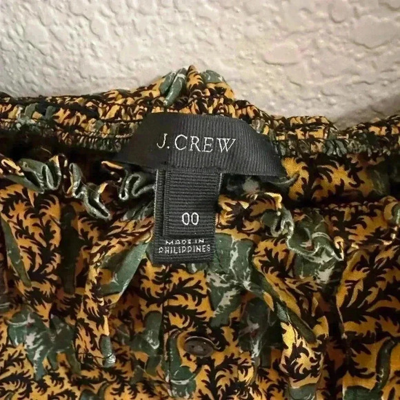 J. Crew Ratti Elephant Print Ruffle Off The Shoulder Top Size 00 - Picture 5 of 6